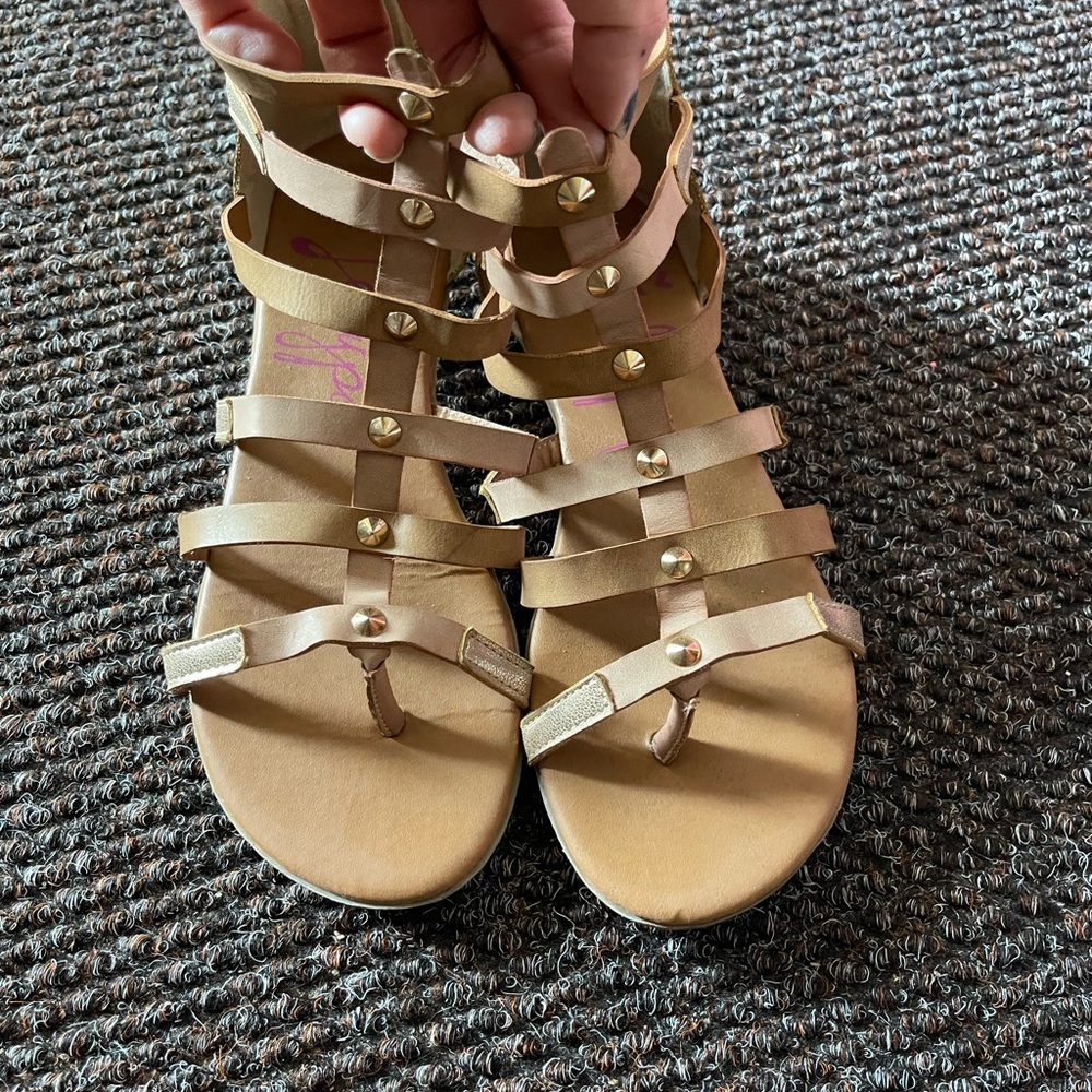 Jelly pop gladiator studded sandals